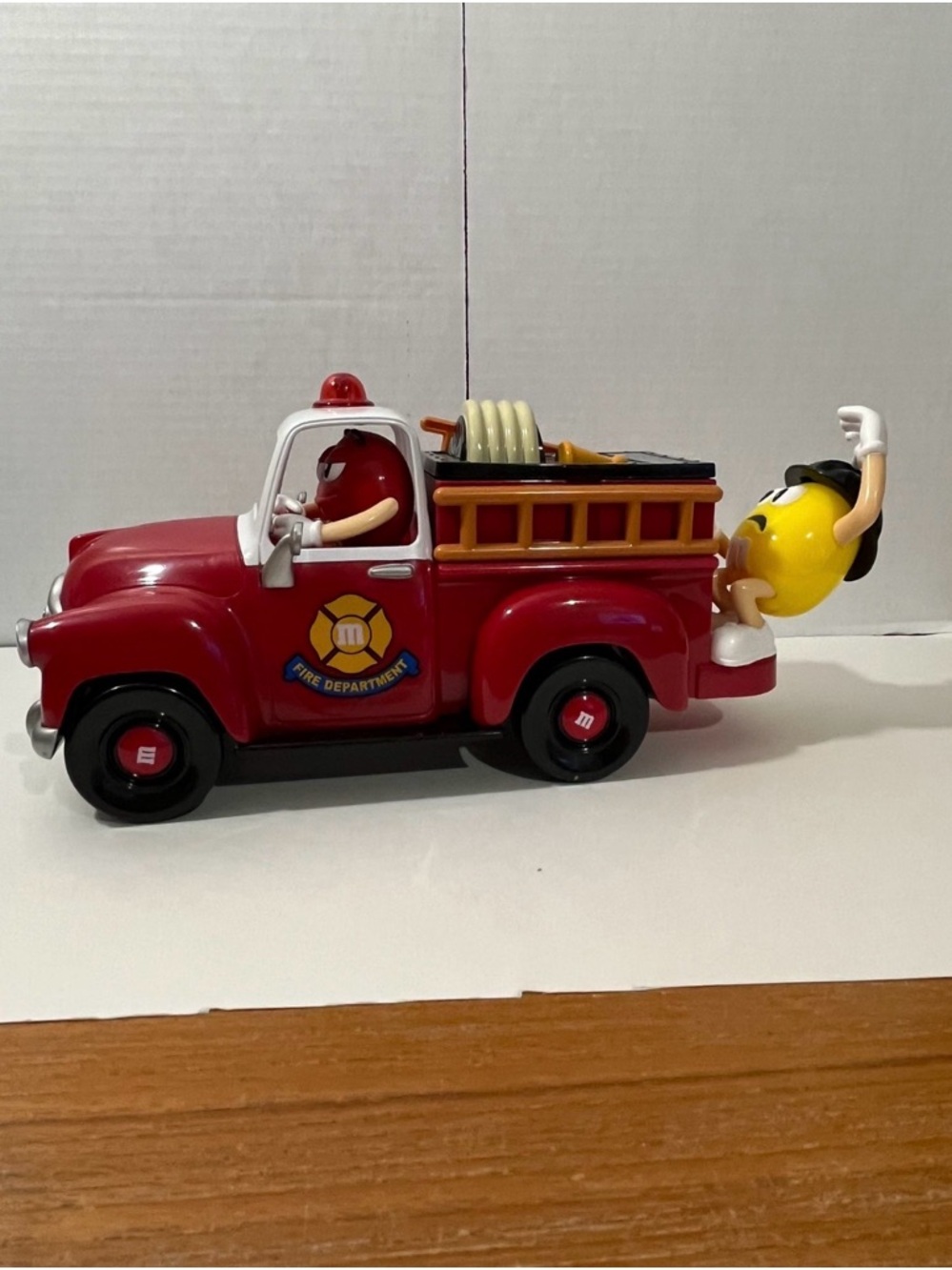 M&M'S Red Fire Truck Toy with Yellow & Red M&M Characters